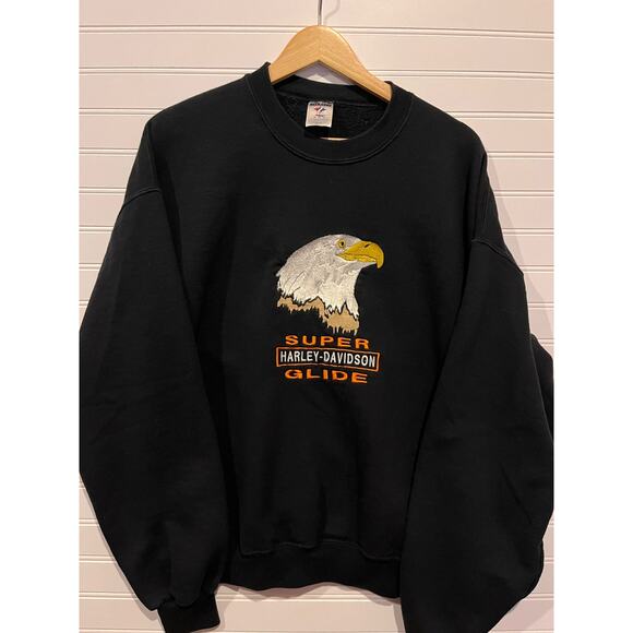 Vintage 90s Jerzees Harley Davidson embroidered crewneck - Picture 1 of 2